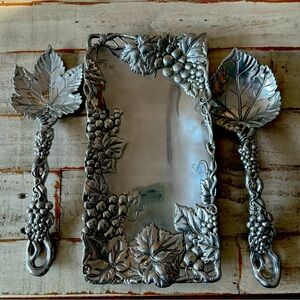 Vintage Arthur Court serving tray and utensils